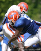 Spring football practice Day 7, 3/29/08 : With two weeks remaining until the Orange and Blue Debut, the Florida football team donned full pads for Day 7 and scrimmaged for the entire practice on Saturday. Enjoy this exclusive gallery of more than 230 professional photographs!

Phil Trautwein participated in full-contact plays, and Major Wright returned to the field after an illness kept him out of practice last week. 

Percy Harvin, signee T.J. Pridemore and a few recruits were on hand to witness the action.

Louis Murphy and Brandon Spikes were both attended to by the medical staff, but returned to action. Tate Casey was on the receiving end of a bone-jarring hit by Jamar Hornsby after catching a pass across the middle, but was able to walk away without injury.

Hornsby followed up his big to join "Hit City" with an interception on the final play of practice.